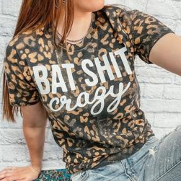 BAT SHIT CRAZY Leopard Bleach Dye Tee - Picture 4 of 4